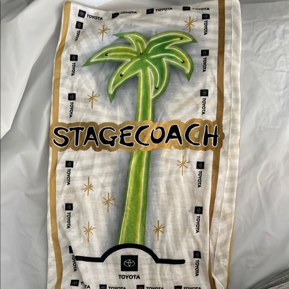 Green and Gold Stagecoach Buff with Tropical Palm Tree Design